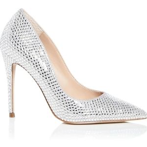 Bloomingdale's Aqua Silver Crystal Stilletos.